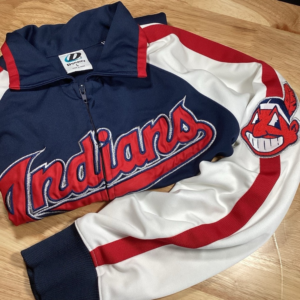 Vintage Men's Dynasty Cleveland Indians ‎ Chief Wahoo  Full Zip  Jacket MLB